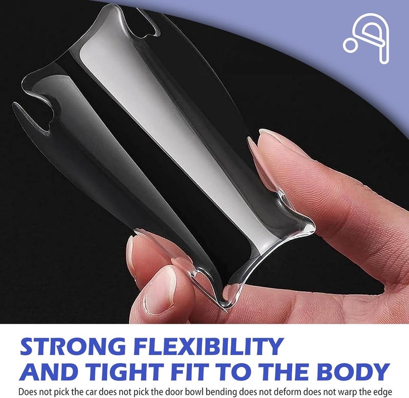 Zikefest 8PCS Car Door Handle Protector, Transparent Bumper Trim Guard Sticker, Waterproof Anti-Scratch Door Handle and Rear View Mirror Protection Film, Universal for Most Car - Image 3